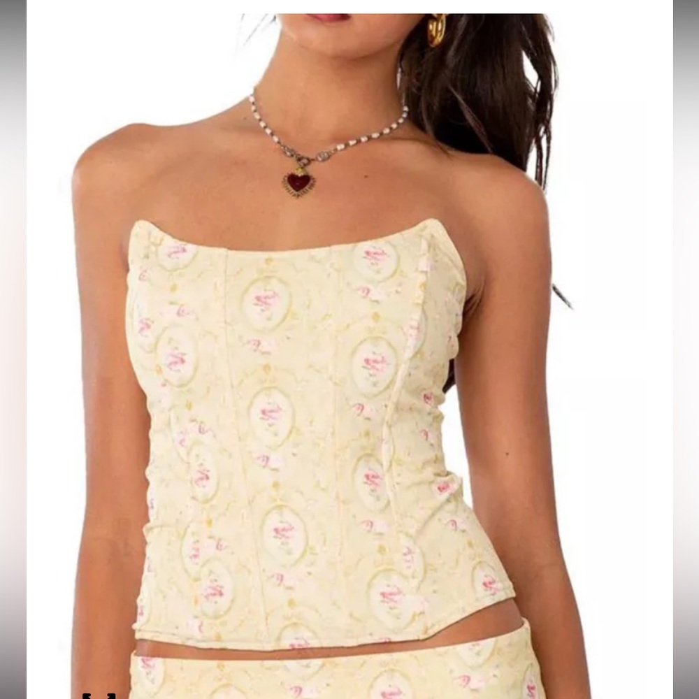 Edikted Printed Mesh Corset